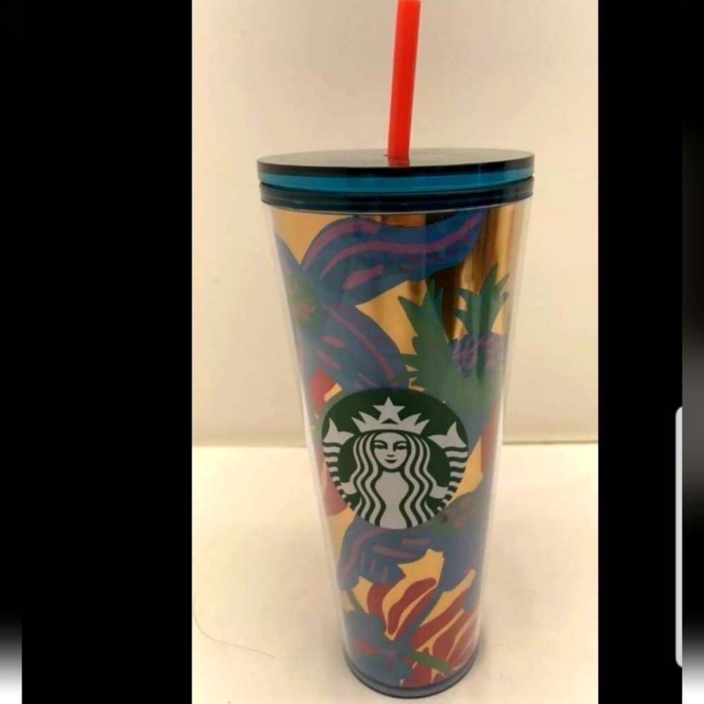 New Starbucks Summer 2022 Forest Dream Aqua Terra Floral 24oz Tumbler Cold